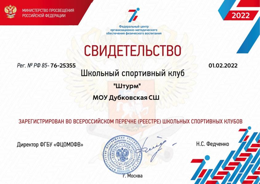 Свидетельство о регистрации